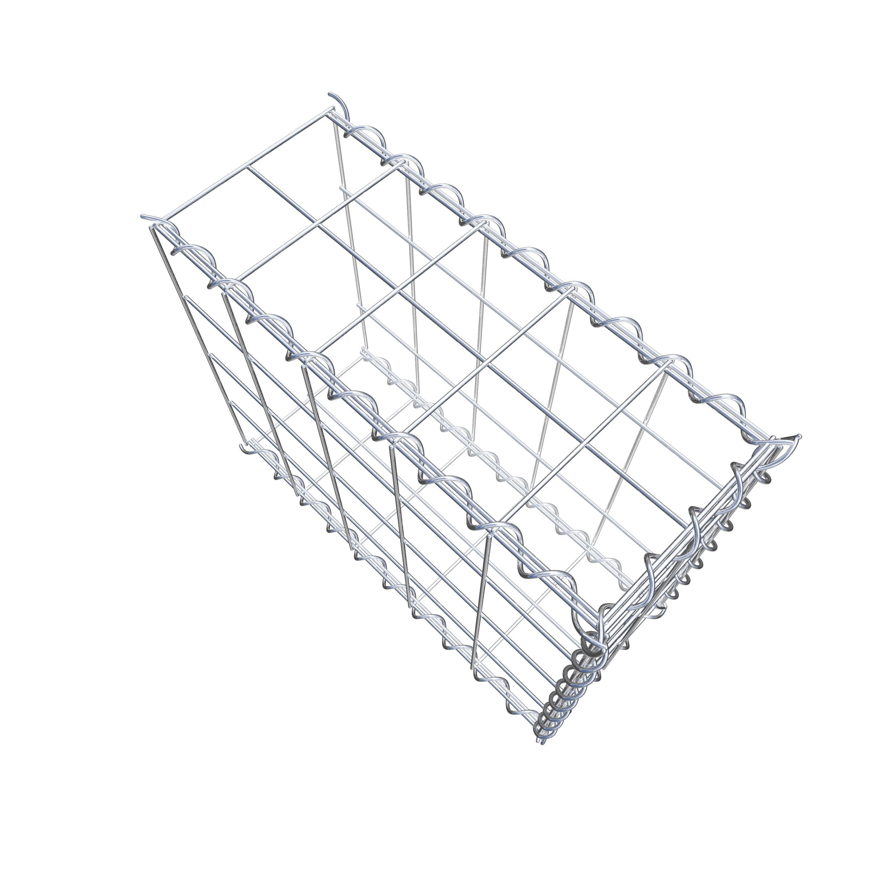 Opvokset gabion type 2 50 cm x 40 cm x 20 cm (L x H x D), maskestørrelse 10 cm x 10 cm, spiral