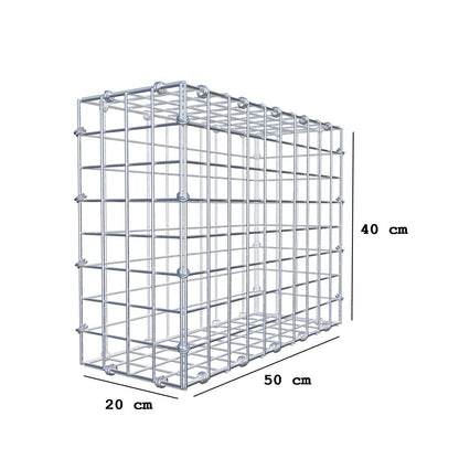 Schanskorf 50 cm x 40 cm x 20 cm (L x H x D), maaswijdte 5 x 5 cm, spiraalring