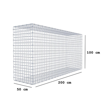 Schanskorf 200 cm x 100 cm x 50 cm (L x H x D), maaswijdte 5 x 5 cm, spiraalring