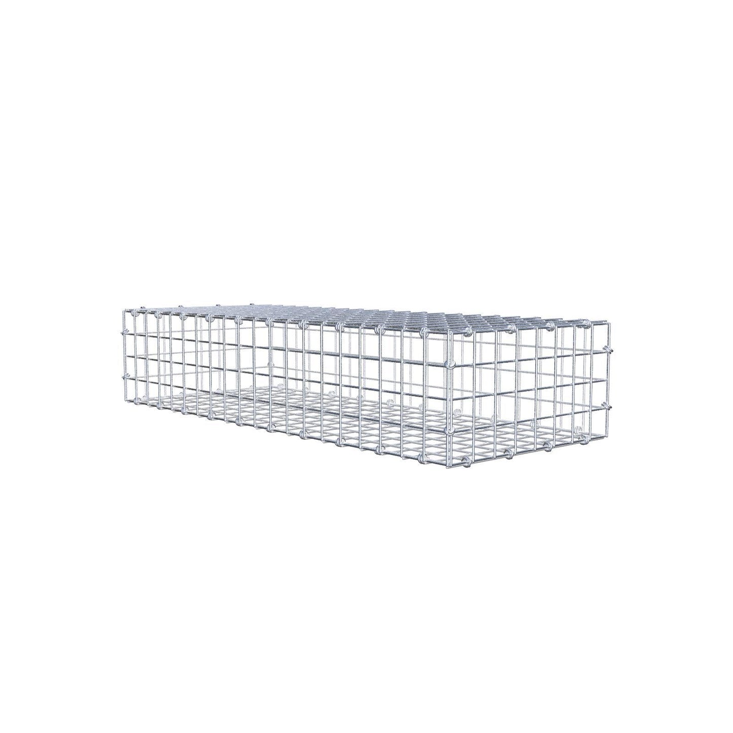 Gabion 100 cm x 20 cm x 40 cm (L x H x D), maskestørrelse 5 x 5 cm, spiralring