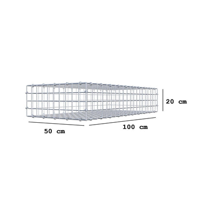 Schanskorf 100 cm x 20 cm x 50 cm (L x H x D), maaswijdte 5 x 5 cm, spiraalring