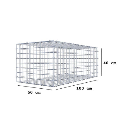 Gabião 100 cm x 40 cm x 50 cm (C x A x P), malhagem 5 x 5 cm, anel espiral