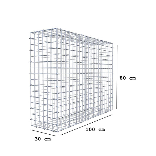 Gabion 100 cm x 80 cm x 30 cm (L x H x P), mailles 5 x 5 cm, anneau en spirale