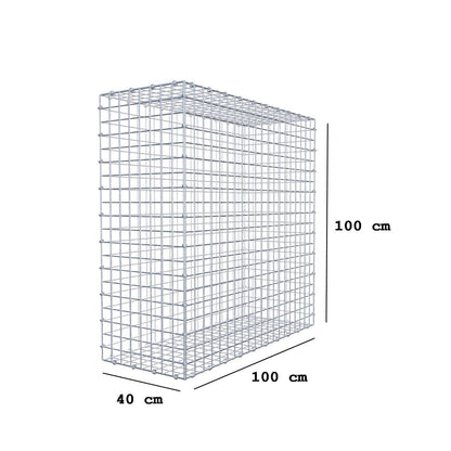 Gabion 100 cm x 100 cm x 40 cm (L x H x P), mailles 5 x 5 cm, anneau en spirale