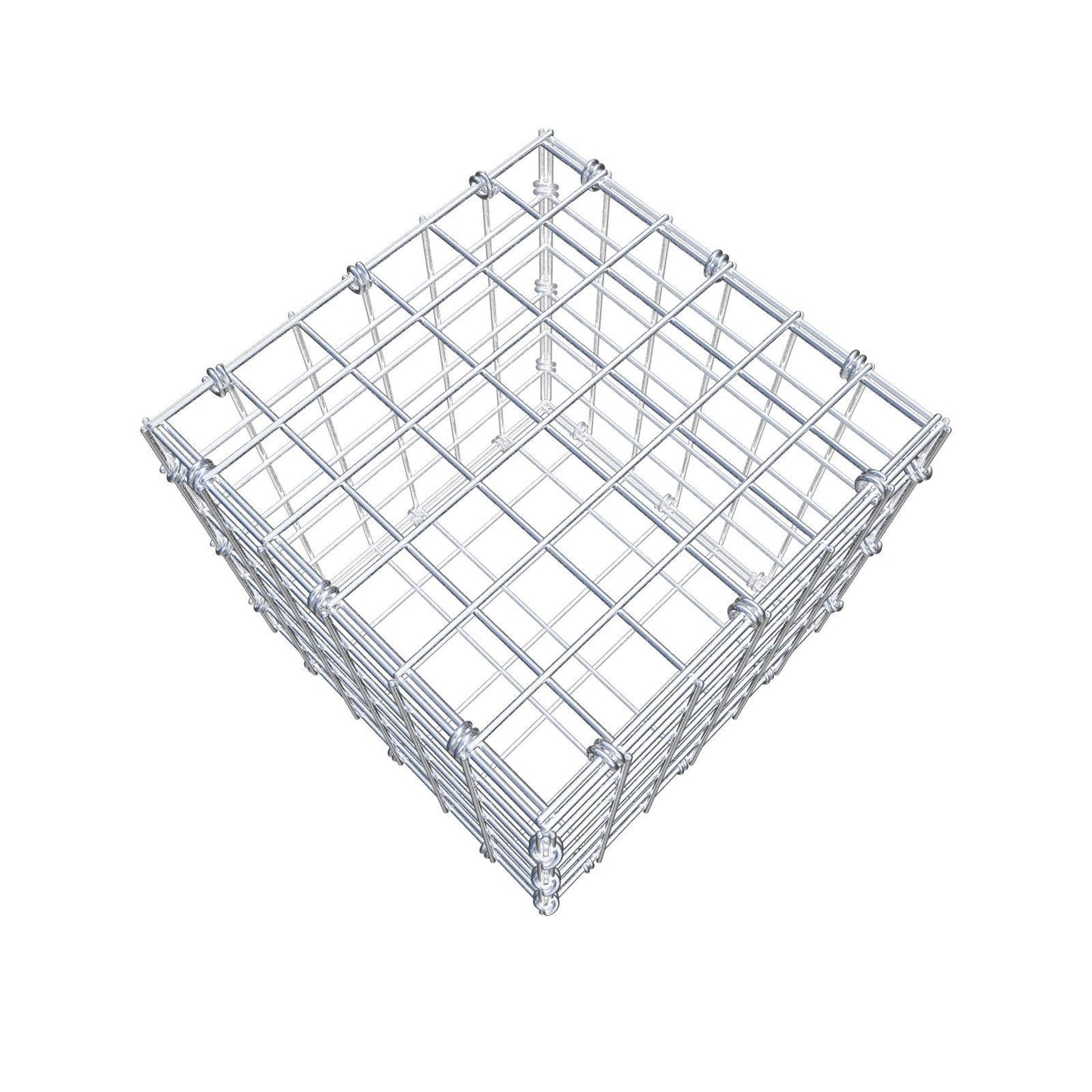 Gabion 30 cm x 30 cm x 30 cm (L x H x P), mailles 5 x 5 cm, anneau en spirale