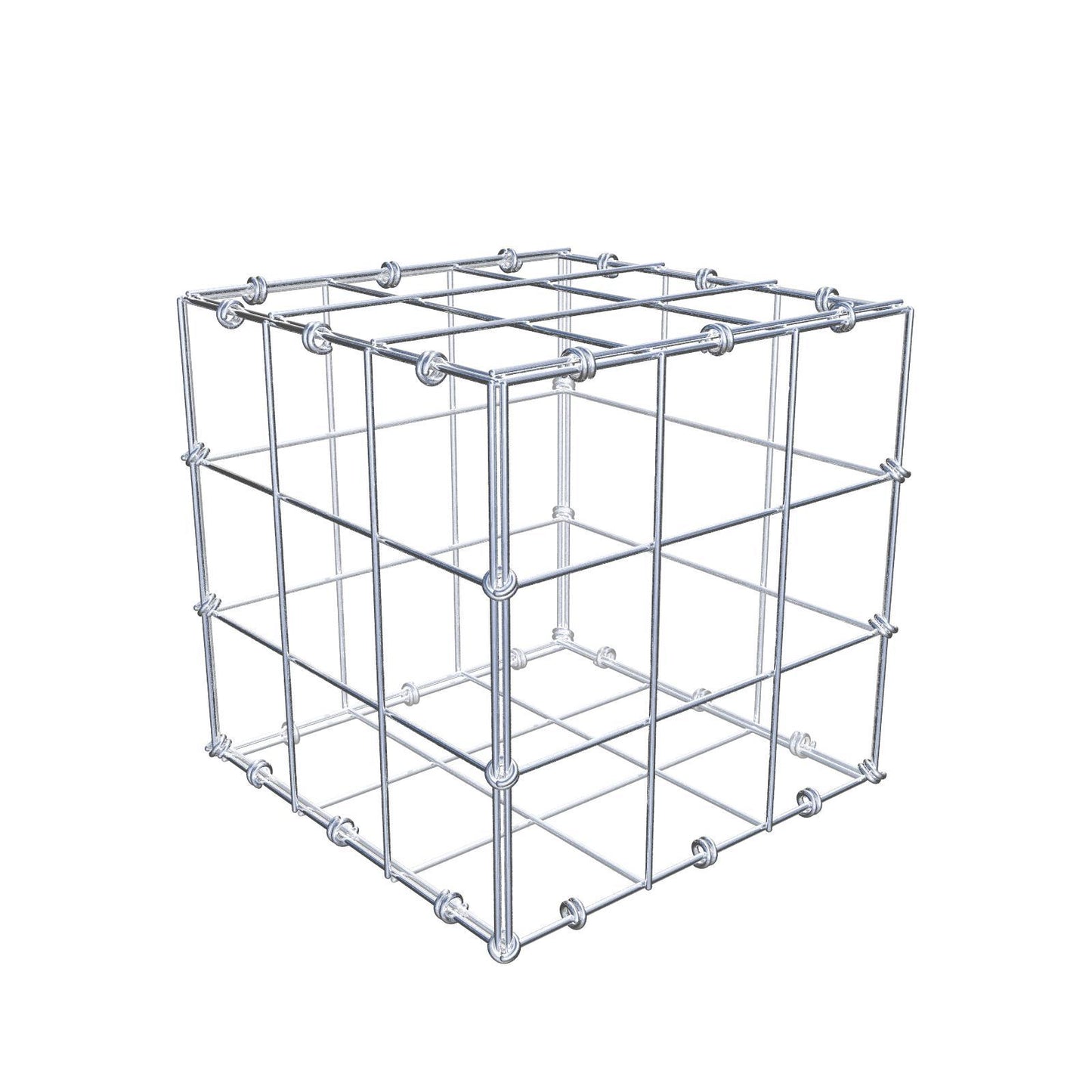 Gabião 30 cm x 30 cm x 30 cm (C x A x P), malhagem 10 x 10 cm, anel espiral