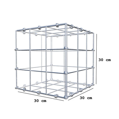 Gabião 30 cm x 30 cm x 30 cm (C x A x P), malhagem 10 x 10 cm, anel espiral