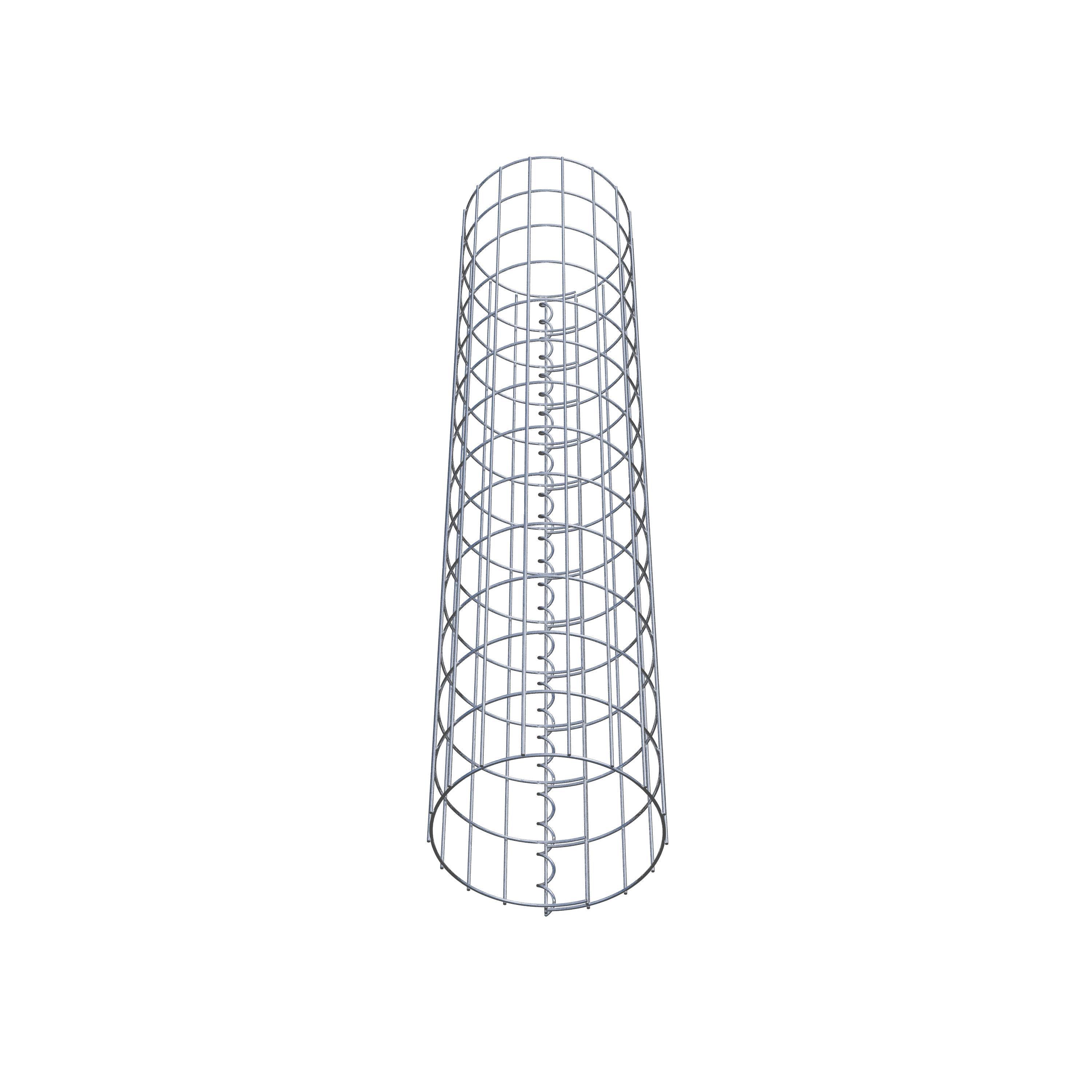 Coluna de gabião com diâmetro de 27 cm, malha redonda de 5 x 10 cm