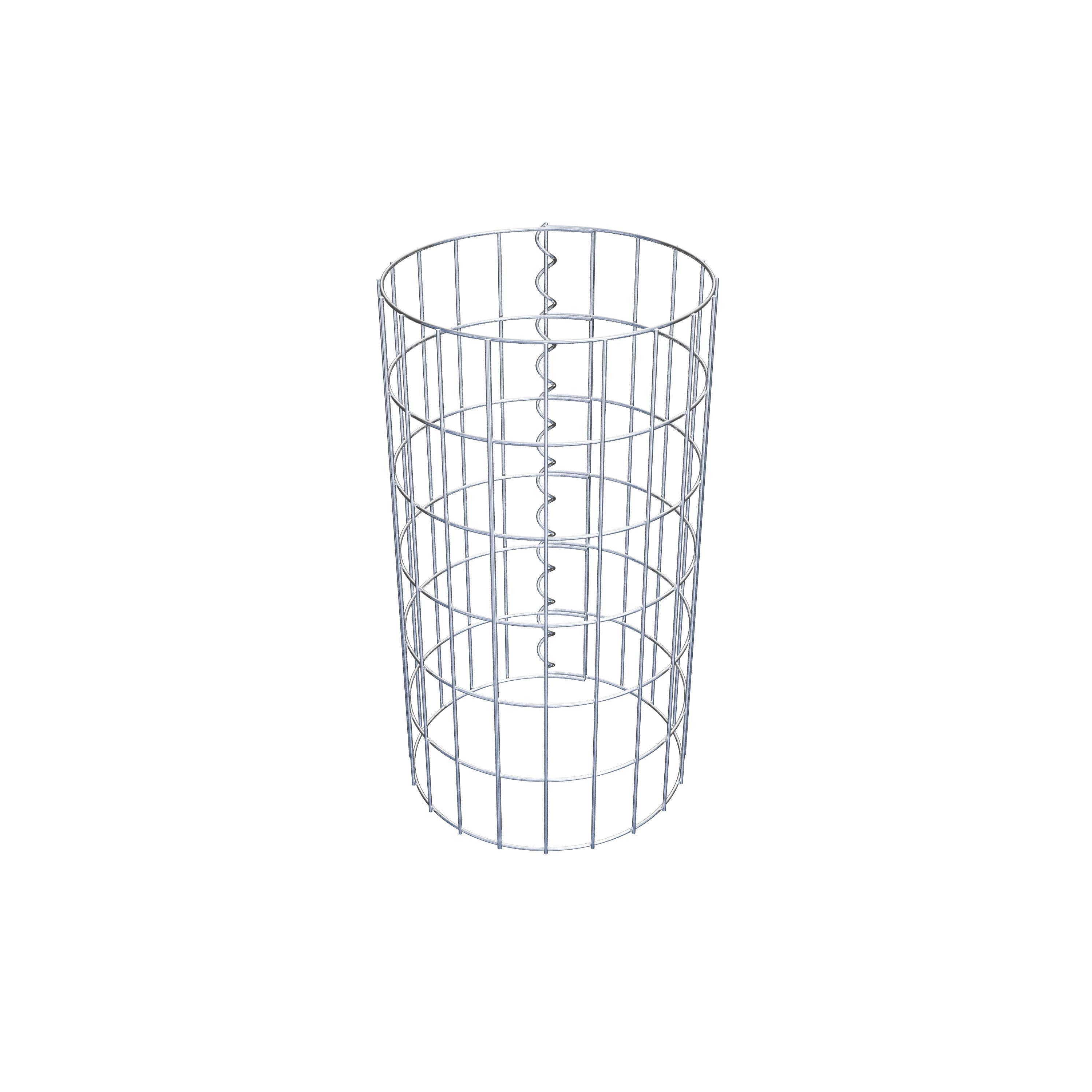 Coluna de gabião diâmetro 32 cm, malha 5 x 10 cm redonda