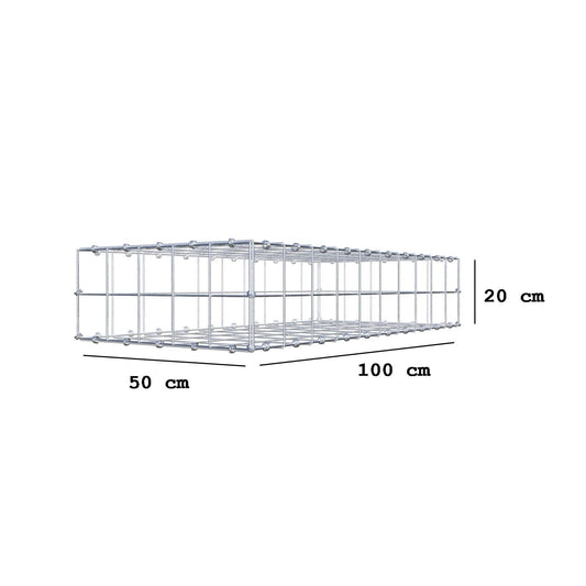 Gabião 100 cm x 20 cm x 50 cm (C x A x P), malhagem 10 x 10 cm, anel espiral