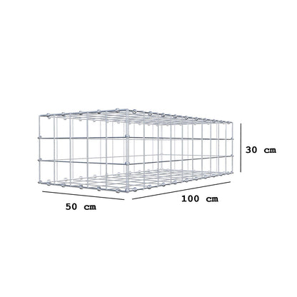 Schanskorf 100 cm x 30 cm x 50 cm (L x H x D), maaswijdte 10 x 10 cm, spiraalring
