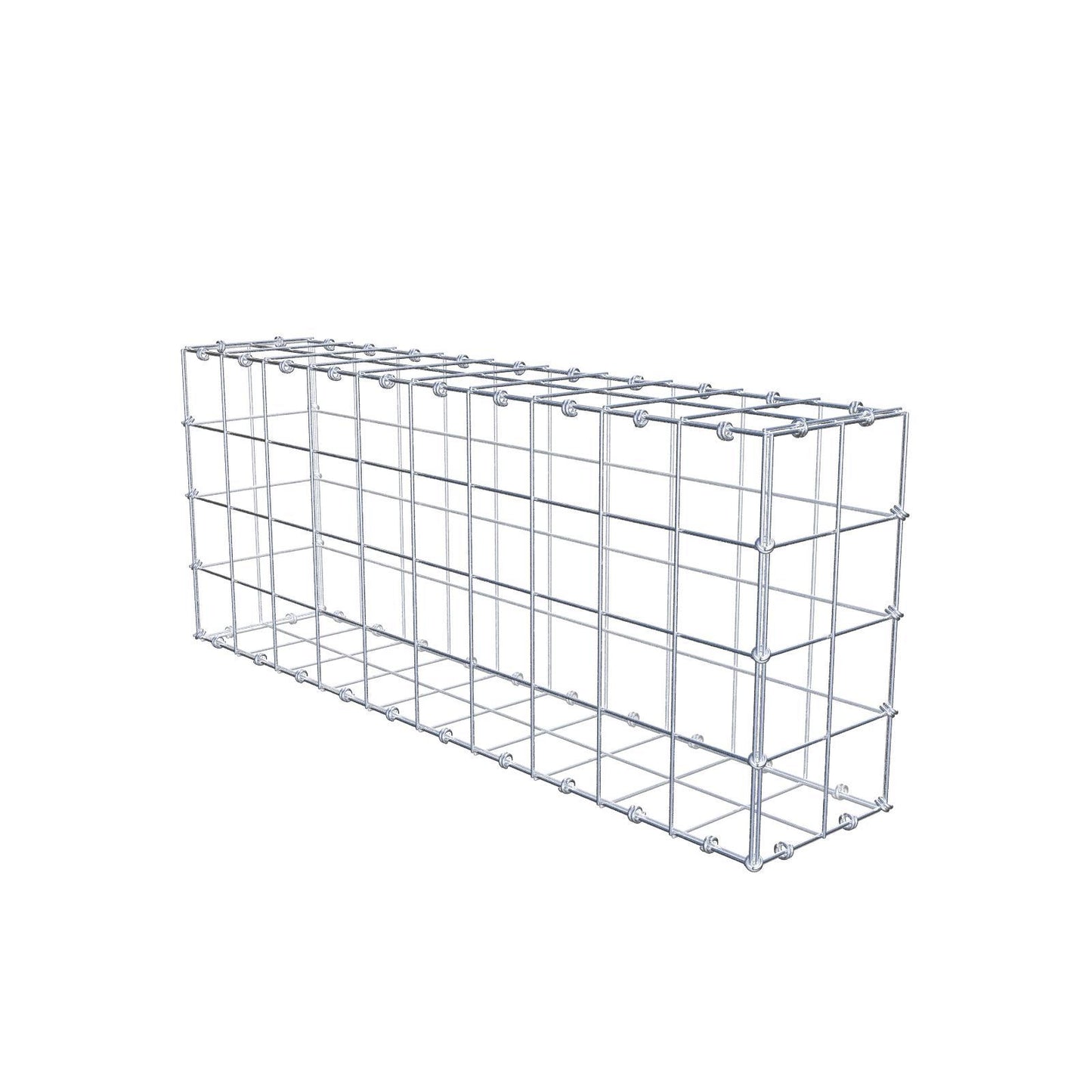 Gabion 100 cm x 40 cm x 20 cm (L x H x D), maskstorlek 10 x 10 cm, spiralring