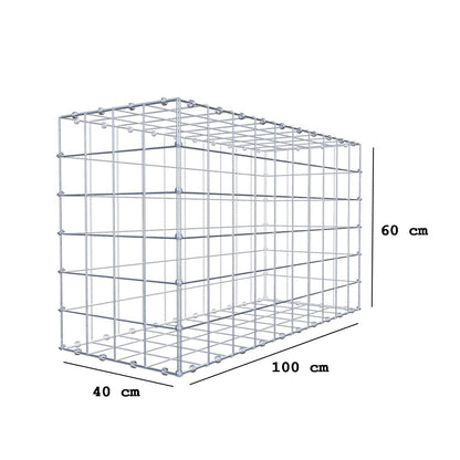 Gabion 100 cm x 60 cm x 40 cm (L x H x P), mailles 10 x 10 cm, anneau en spirale