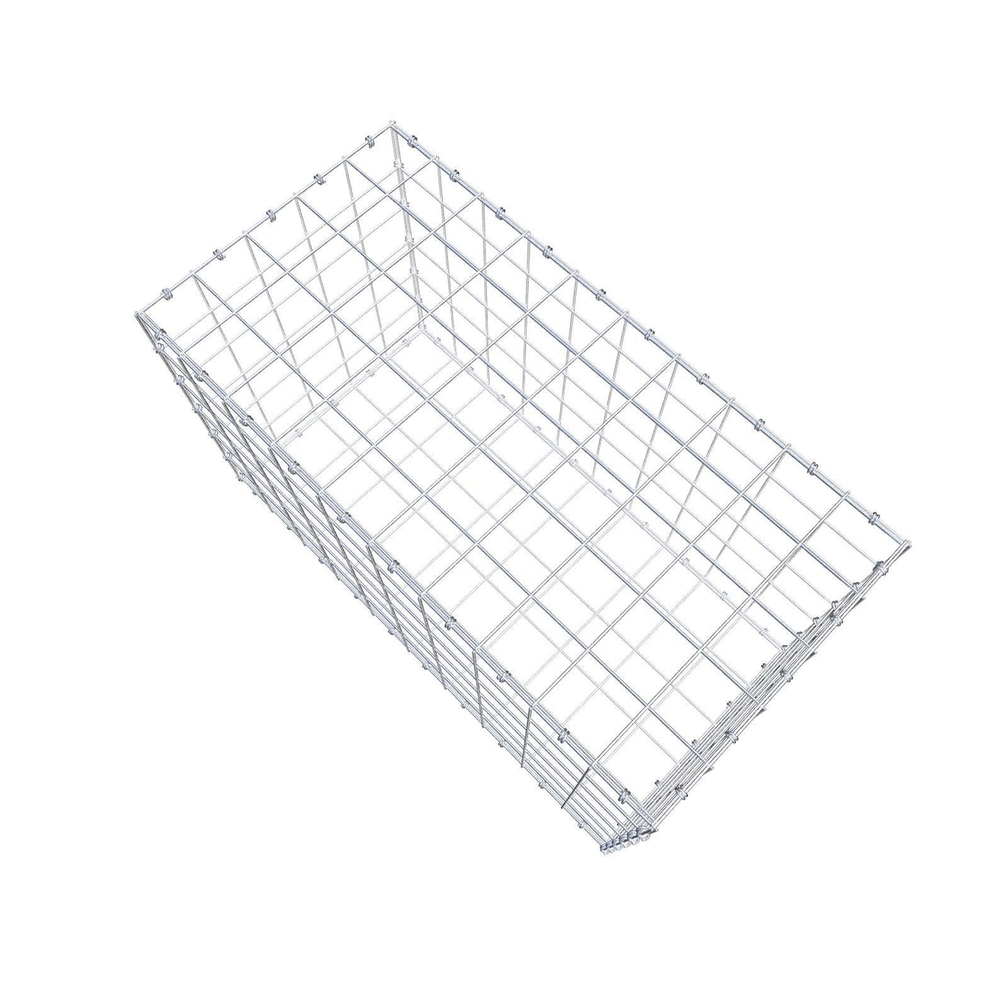 Gabion 100 cm x 60 cm x 50 cm (L x H x D), maskstorlek 10 x 10 cm, spiralring