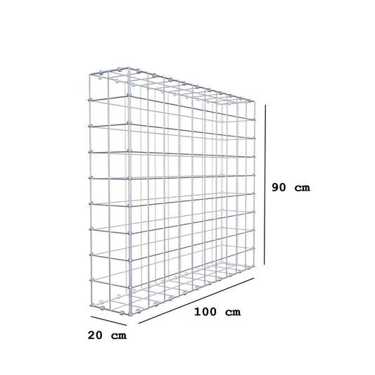 Gabião 100 cm x 90 cm x 20 cm (C x A x P), malhagem 10 x 10 cm, anel espiral