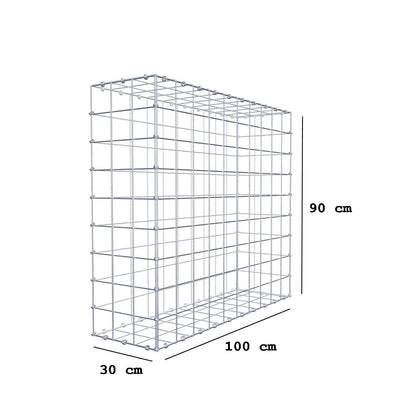 Gabion 100 cm x 90 cm x 30 cm (L x H x P), mailles 10 x 10 cm, anneau en spirale