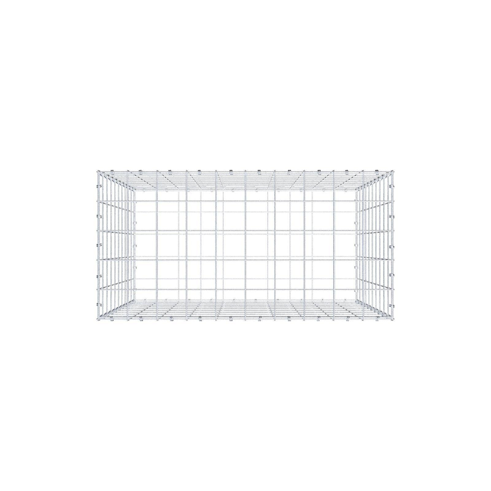 Gabbione 100 cm x 100 cm x 50 cm (L x H x P), maglia 10 x 10 cm, anello a spirale