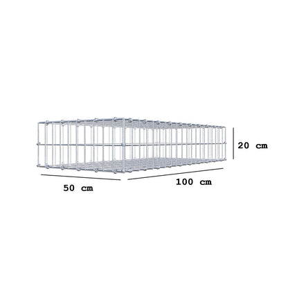 Schanskorf 100 cm x 20 cm x 50 cm (L x H x D), maaswijdte 5 x 10 cm, spiraalring