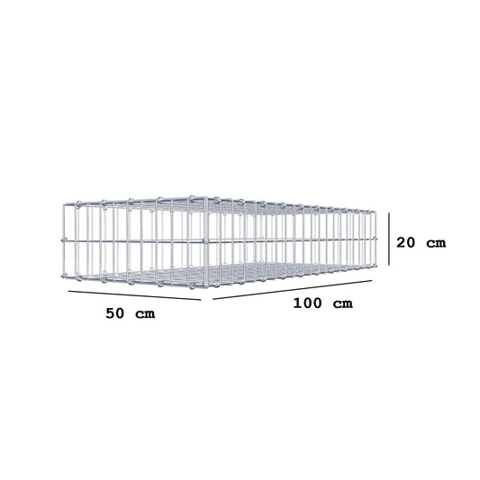 Gabião 100 cm x 20 cm x 50 cm (C x A x P), malhagem 5 x 10 cm, anel espiral