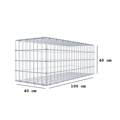 Gabion 100 cm x 40 cm x 40 cm (L x H x D), maskestørrelse 5 x 10 cm, spiralring