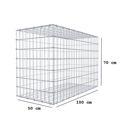 Gabion 100 cm x 70 cm x 50 cm (L x H x P), mailles 5 x 10 cm, anneau en spirale