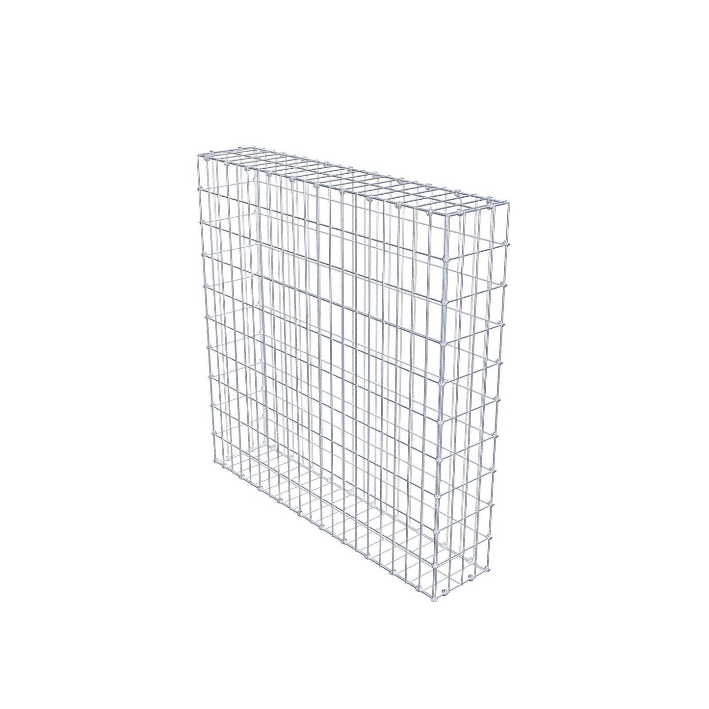 Gabion 100 cm x 100 cm x 20 cm (L x H x D), maskestørrelse 5 x 10 cm, spiralring