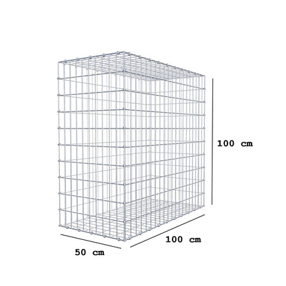 Gabion 100 cm x 100 cm x 50 cm (L x H x P), mailles 5 x 10 cm, anneau en spirale