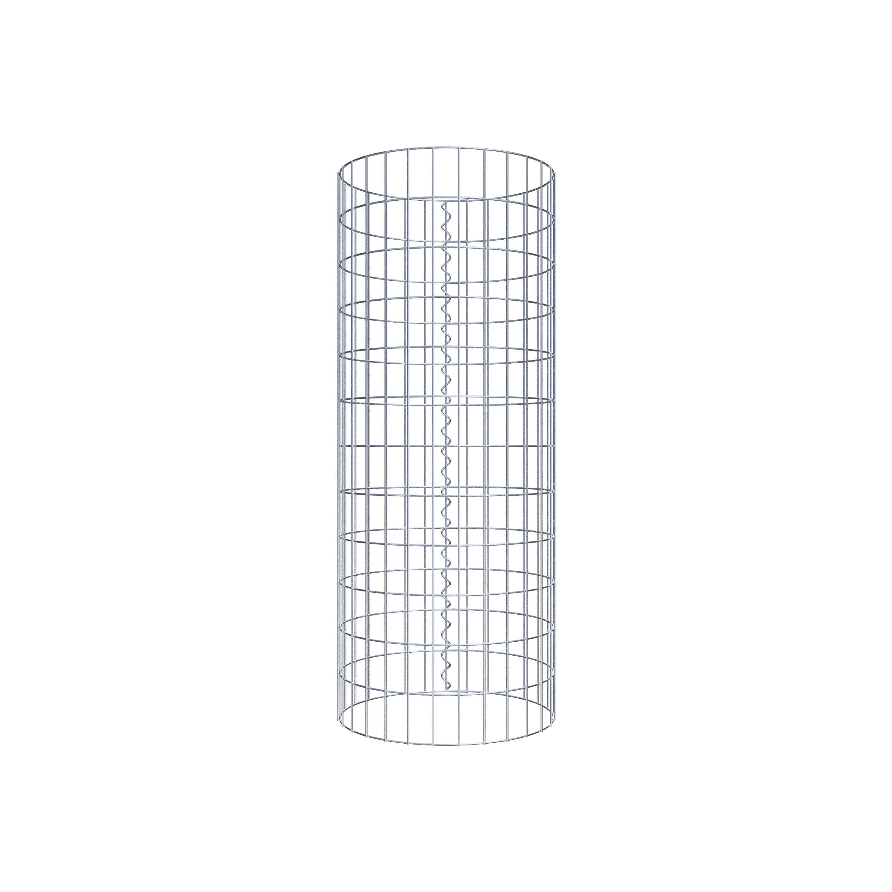 Coluna de gabião com diâmetro de 47 cm, malha redonda de 5 x 10 cm