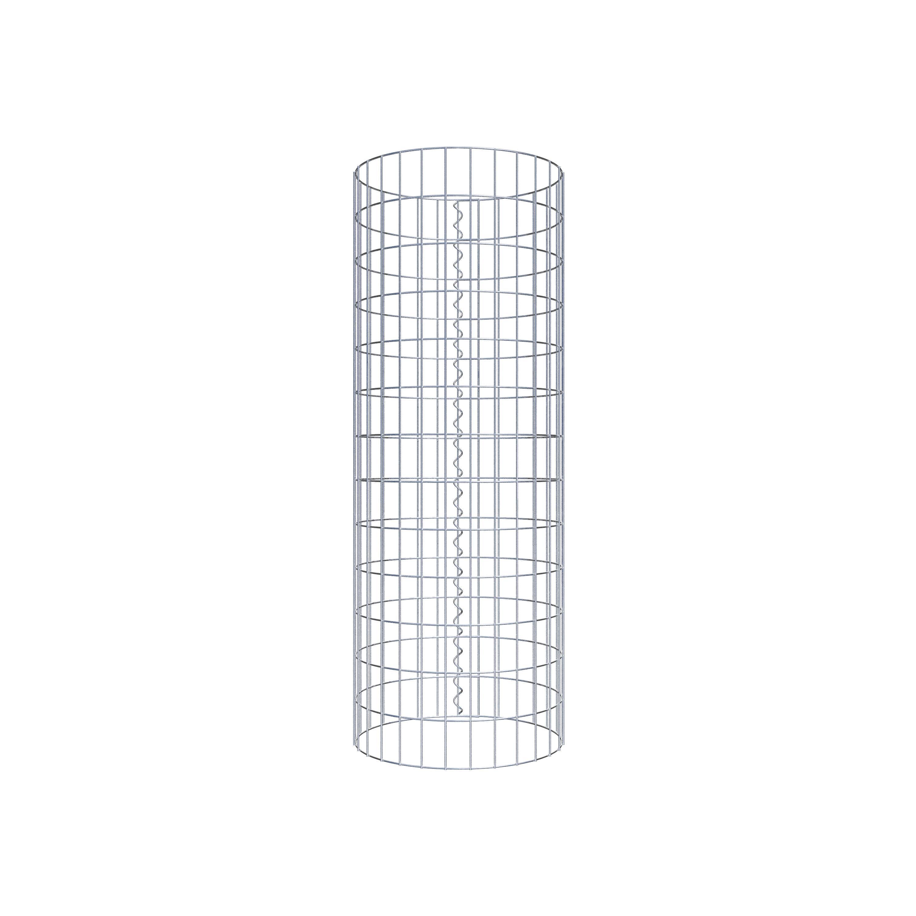 Coluna de gabião com diâmetro de 47 cm, malha redonda de 5 x 10 cm