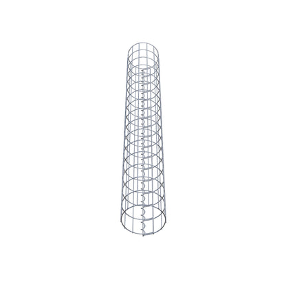 Schanskorfzuil rond 22 cm diameter, 160 cm hoogte, maaswijdte 5 cm x 10 cm