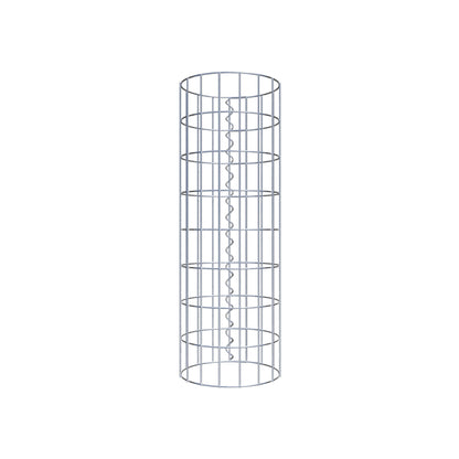 Gabion column around 27 cm diameter, 80 cm height, mesh size 5 cm x 10 cm
