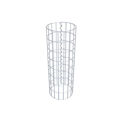 Gabion column around 27 cm diameter, 80 cm height, mesh size 5 cm x 10 cm