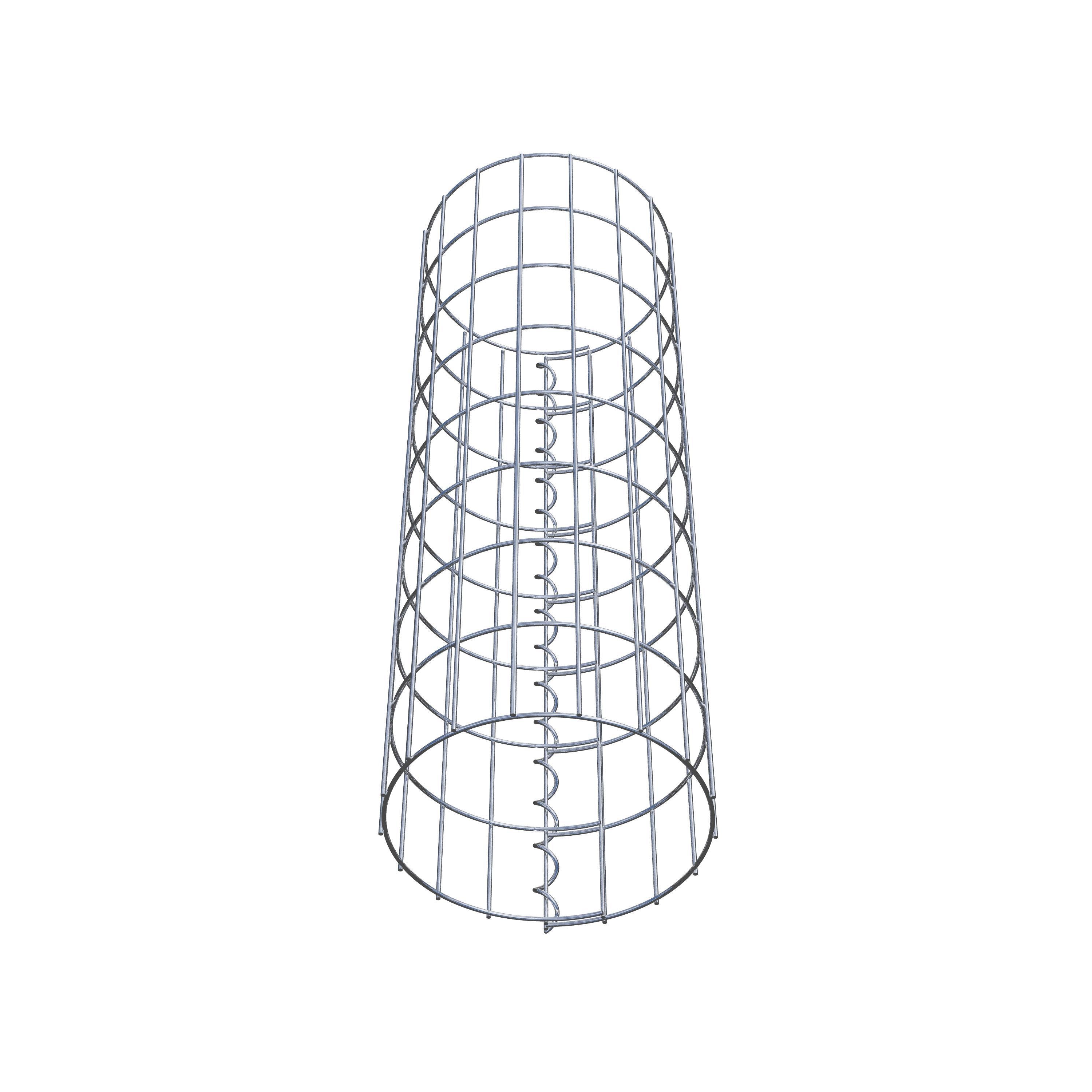 Schanskorfkolom circa 27 cm diameter, 80 cm hoogte, maaswijdte 5 cm x 10 cm