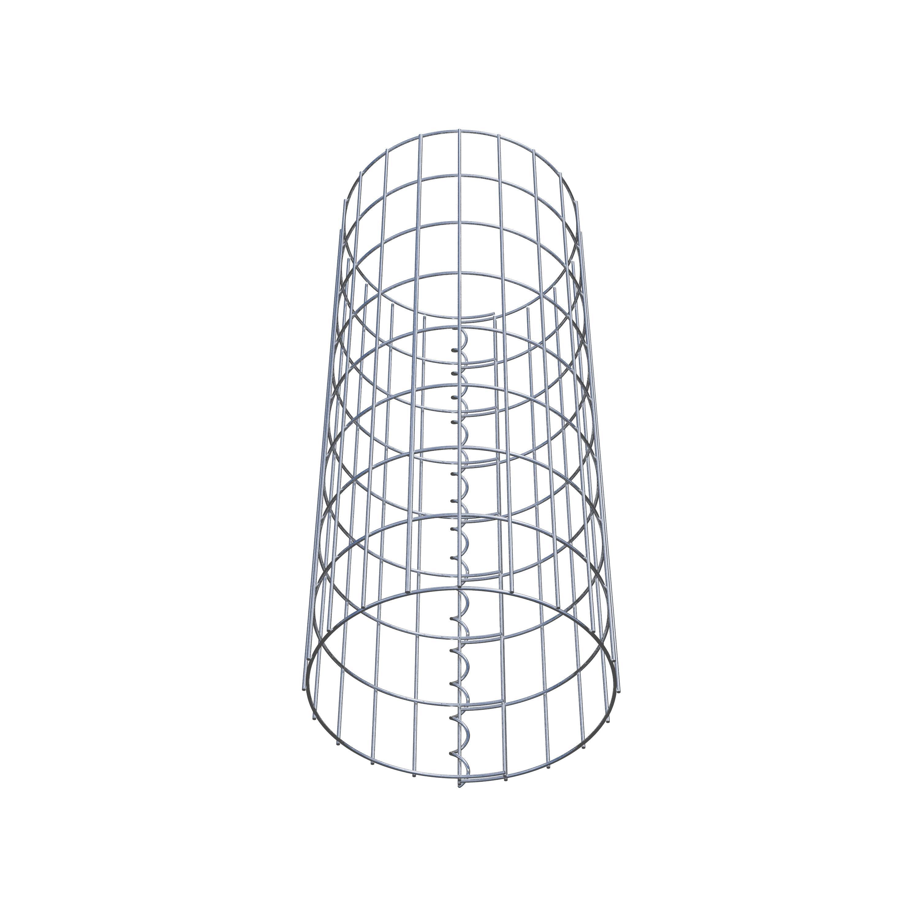 Schanskorfkolom circa 32 cm diameter, 80 cm hoogte, maaswijdte 5 cm x 10 cm