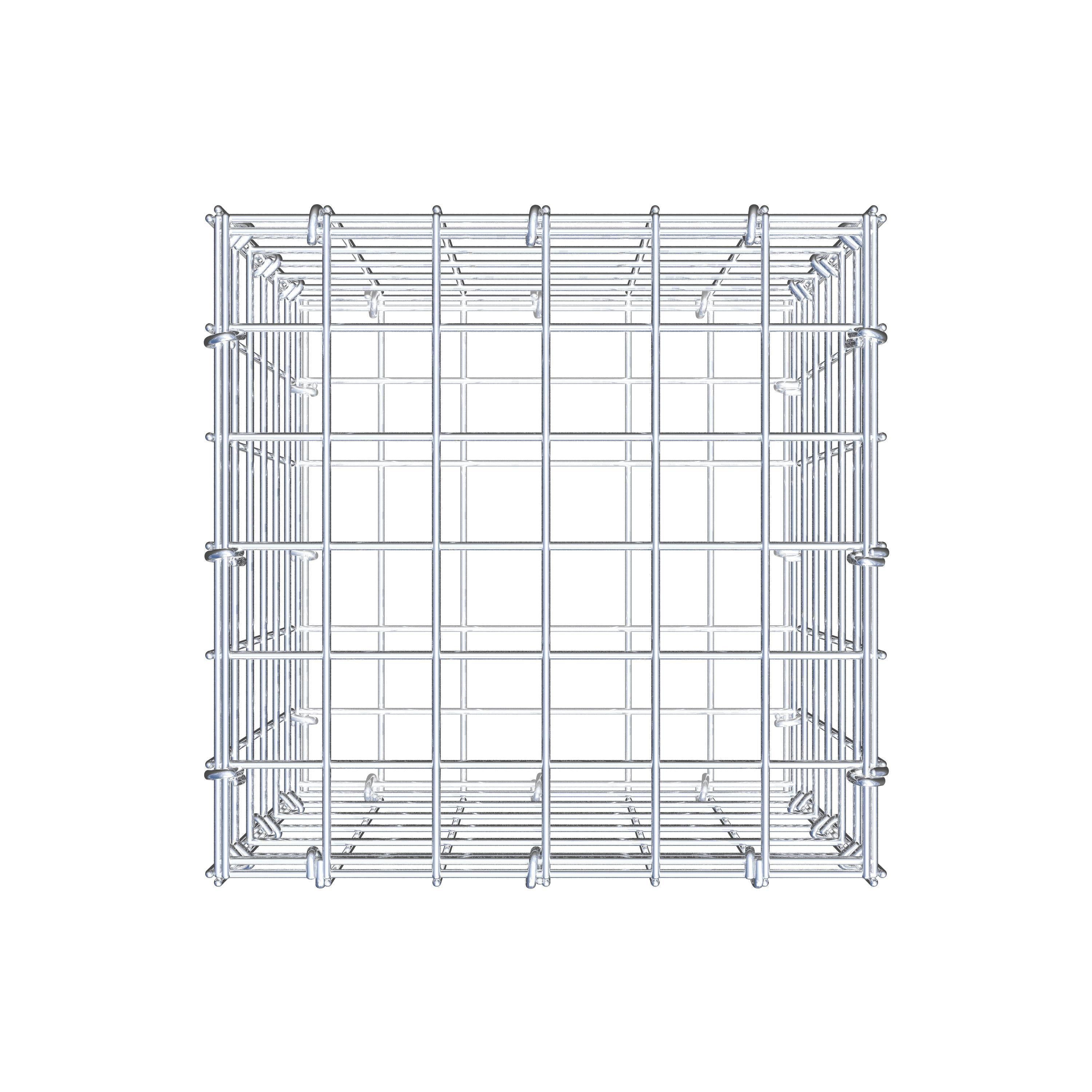 Schanskorf 30 cm x 30 cm x 30 cm (L x H x D), maaswijdte 5 cm x 5 cm, C-ring