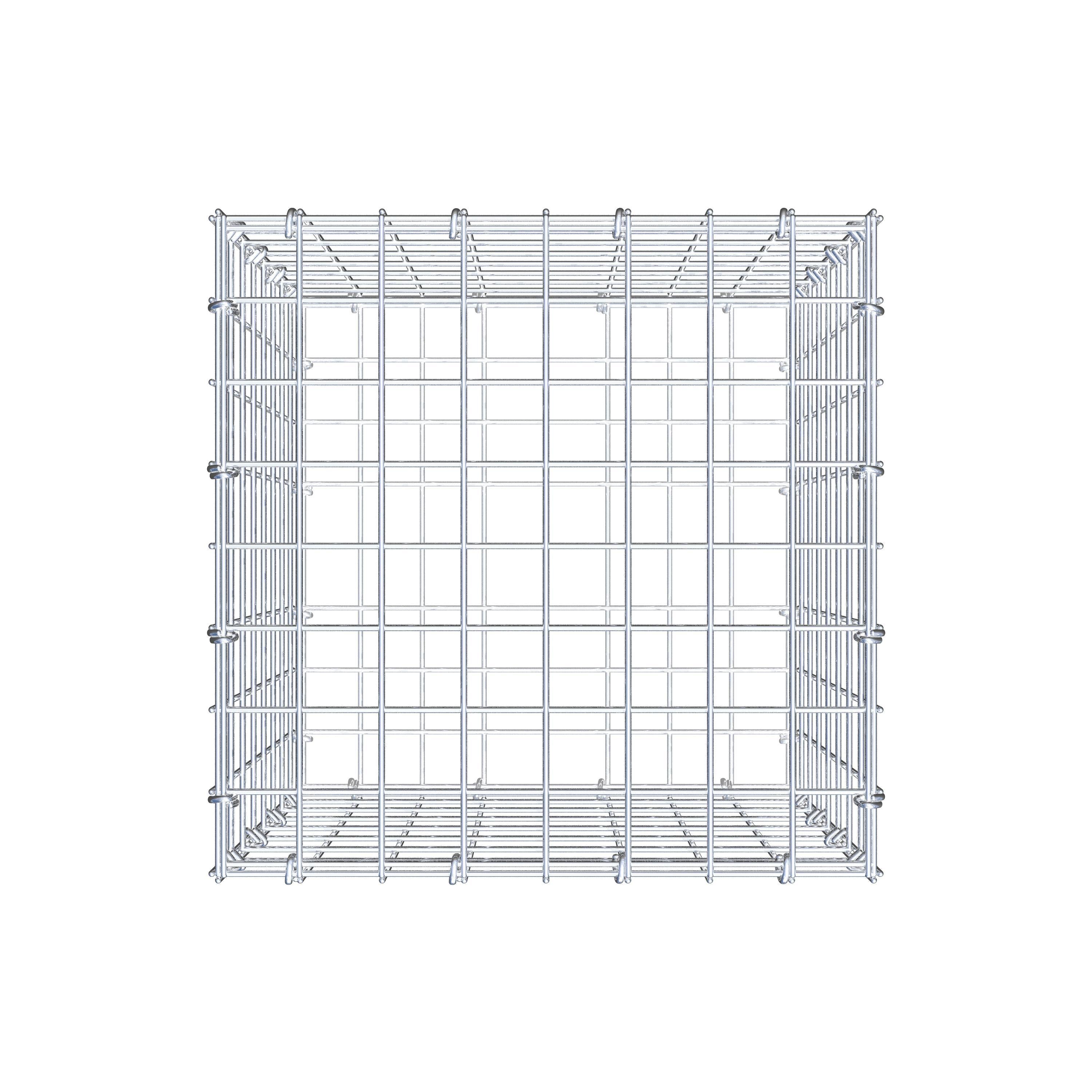 Schanskorf 40 cm x 40 cm x 40 cm (L x H x D), maaswijdte 5 cm x 5 cm, C-ring