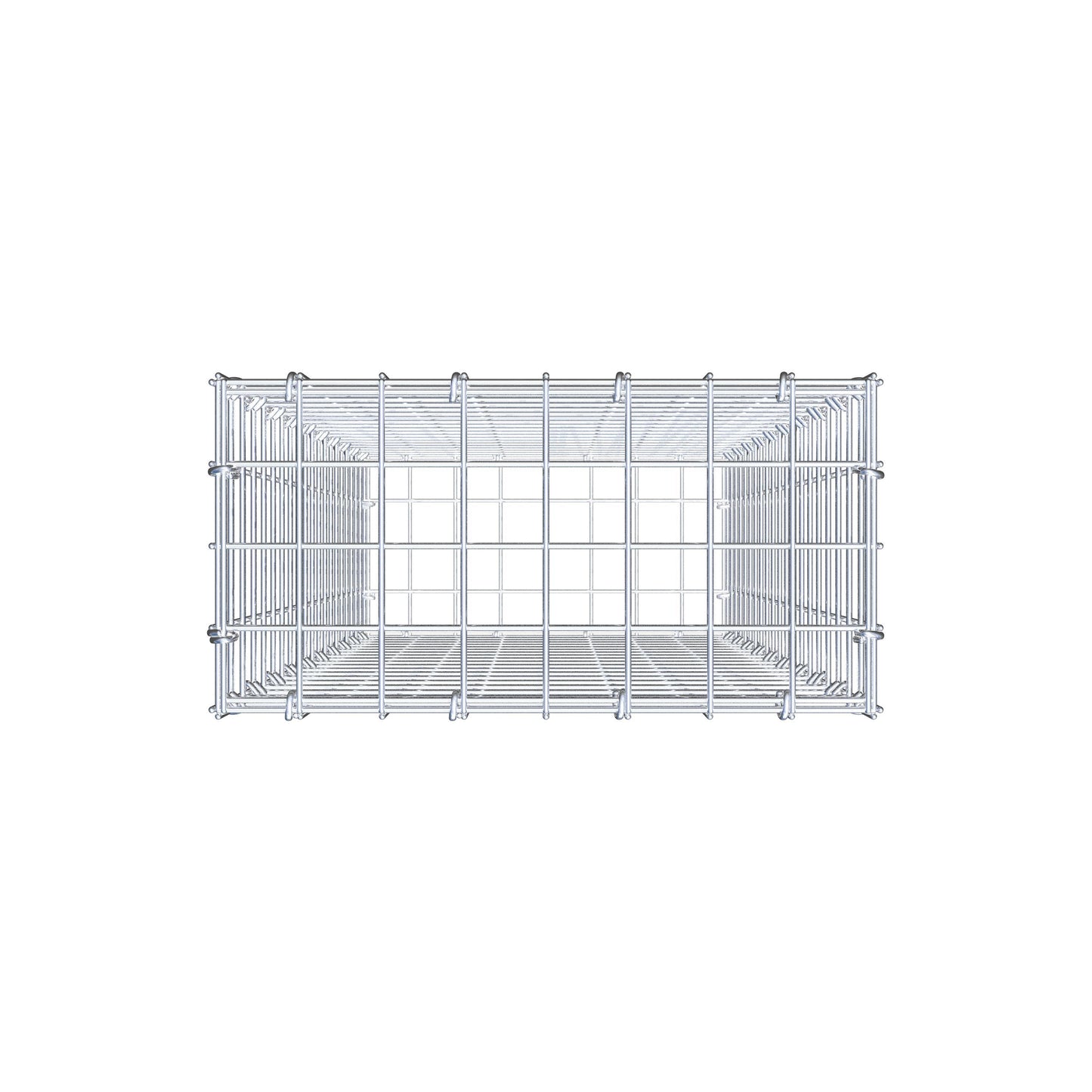 Gavión 100 cm x 40 cm x 20 cm (L x A x P), malla 5 cm x 5 cm, anillo en C
