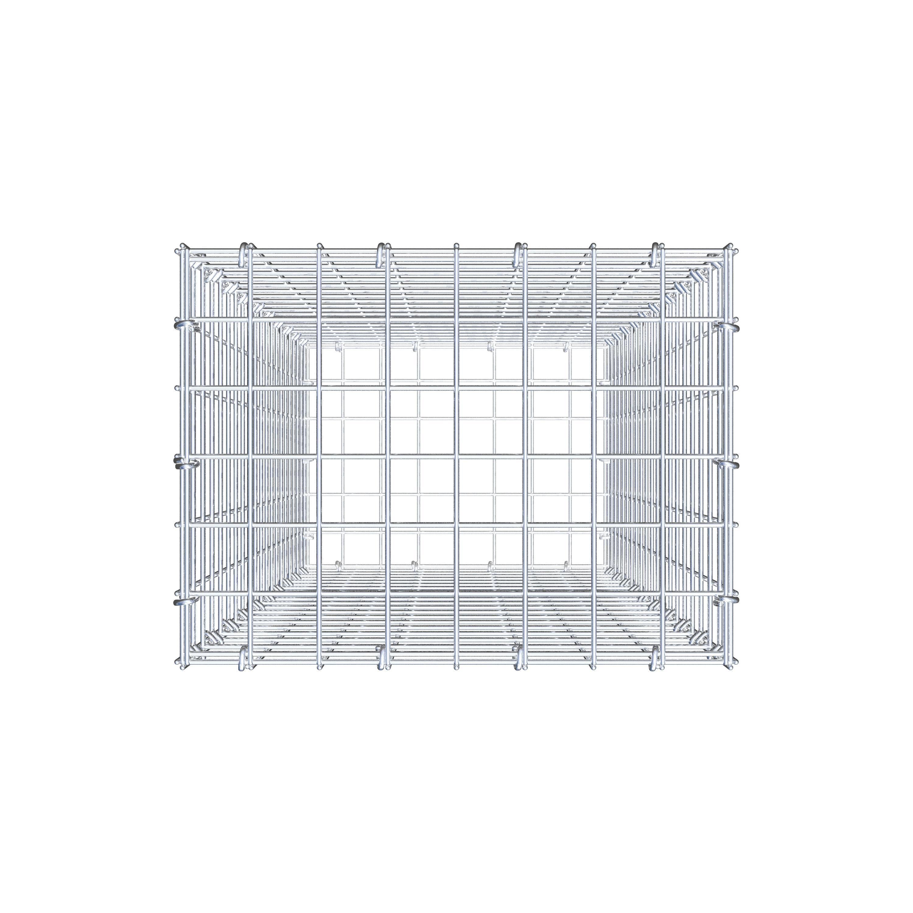 Schanskorf 100 cm x 40 cm x 30 cm (L x H x D), maaswijdte 5 cm x 5 cm, C-ring