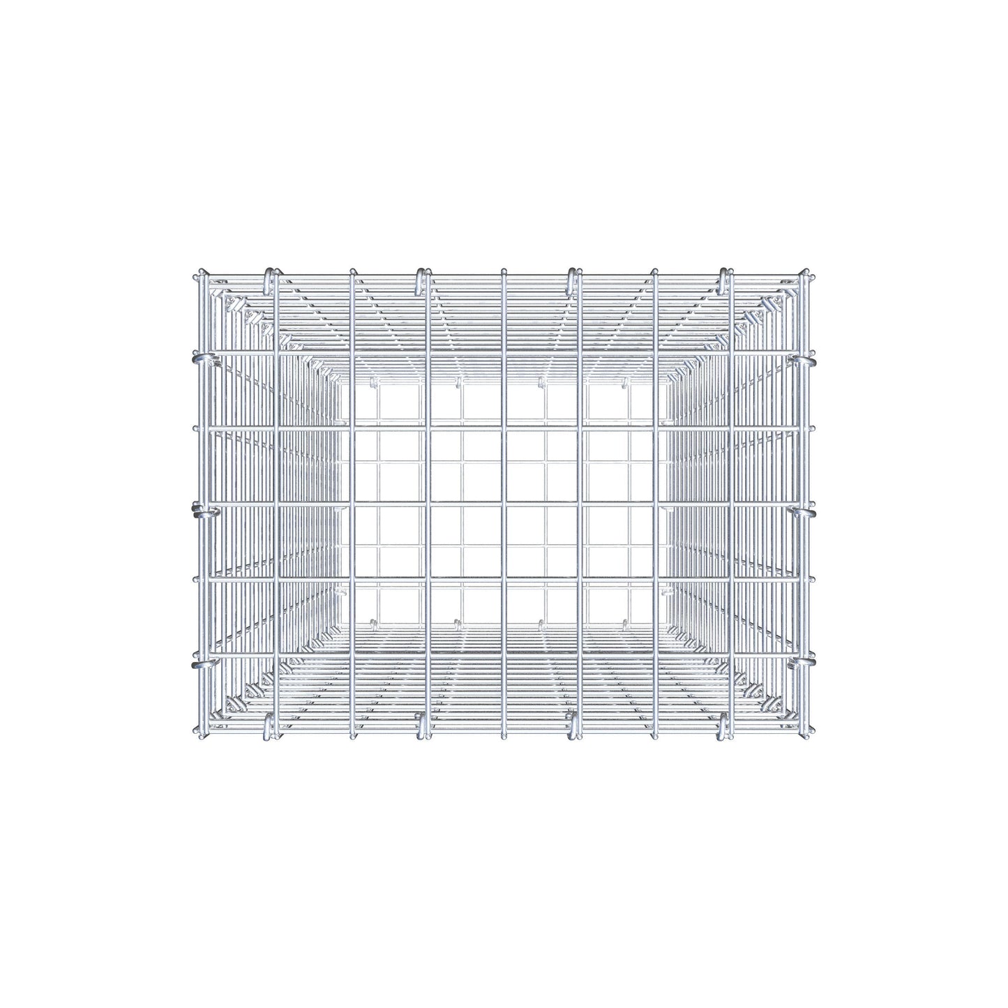 Gavión 100 cm x 40 cm x 30 cm (L x A x P), malla 5 cm x 5 cm, anillo en C