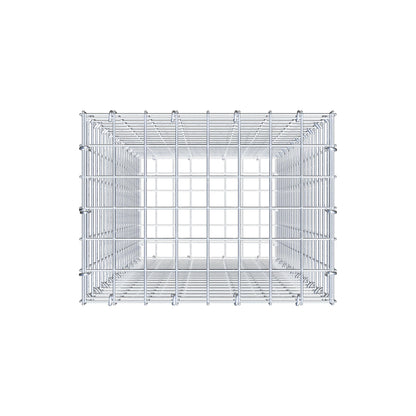 Gavión 100 cm x 40 cm x 30 cm (L x A x P), malla 5 cm x 5 cm, anillo en C