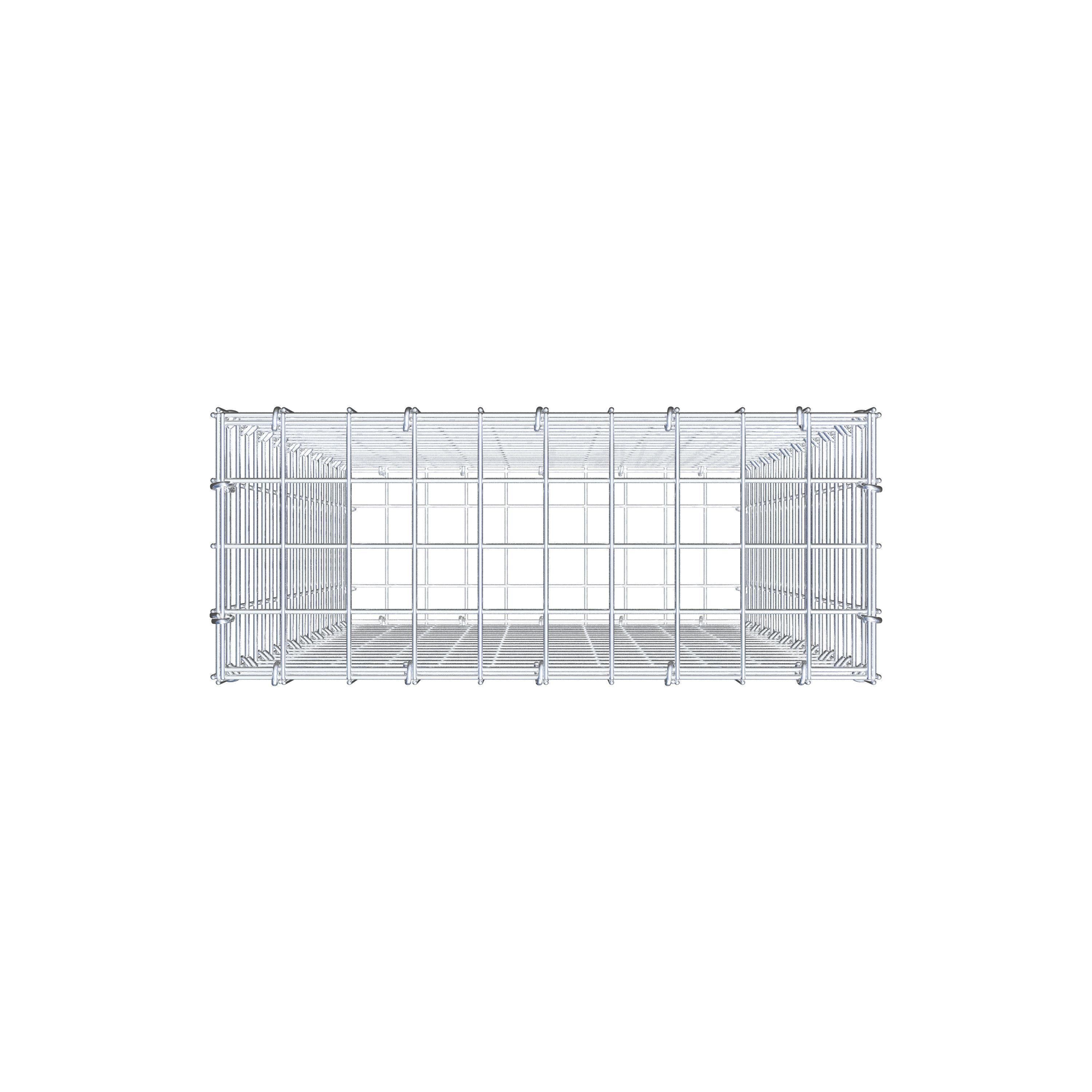 Schanskorf 100 cm x 50 cm x 20 cm (L x H x D), maaswijdte 5 cm x 5 cm, C-ring