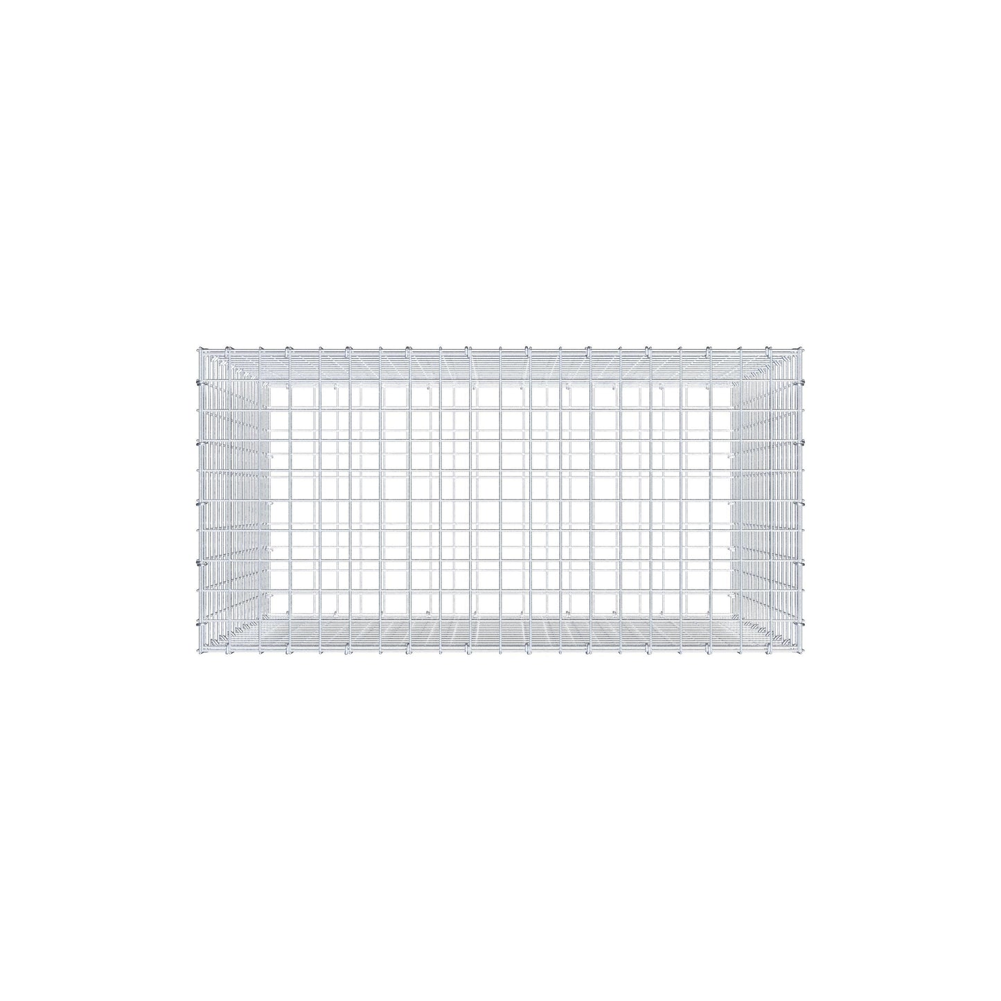 Gabbione 100 cm x 90 cm x 50 cm (L x H x P), maglia 5 cm x 5 cm, anello a C