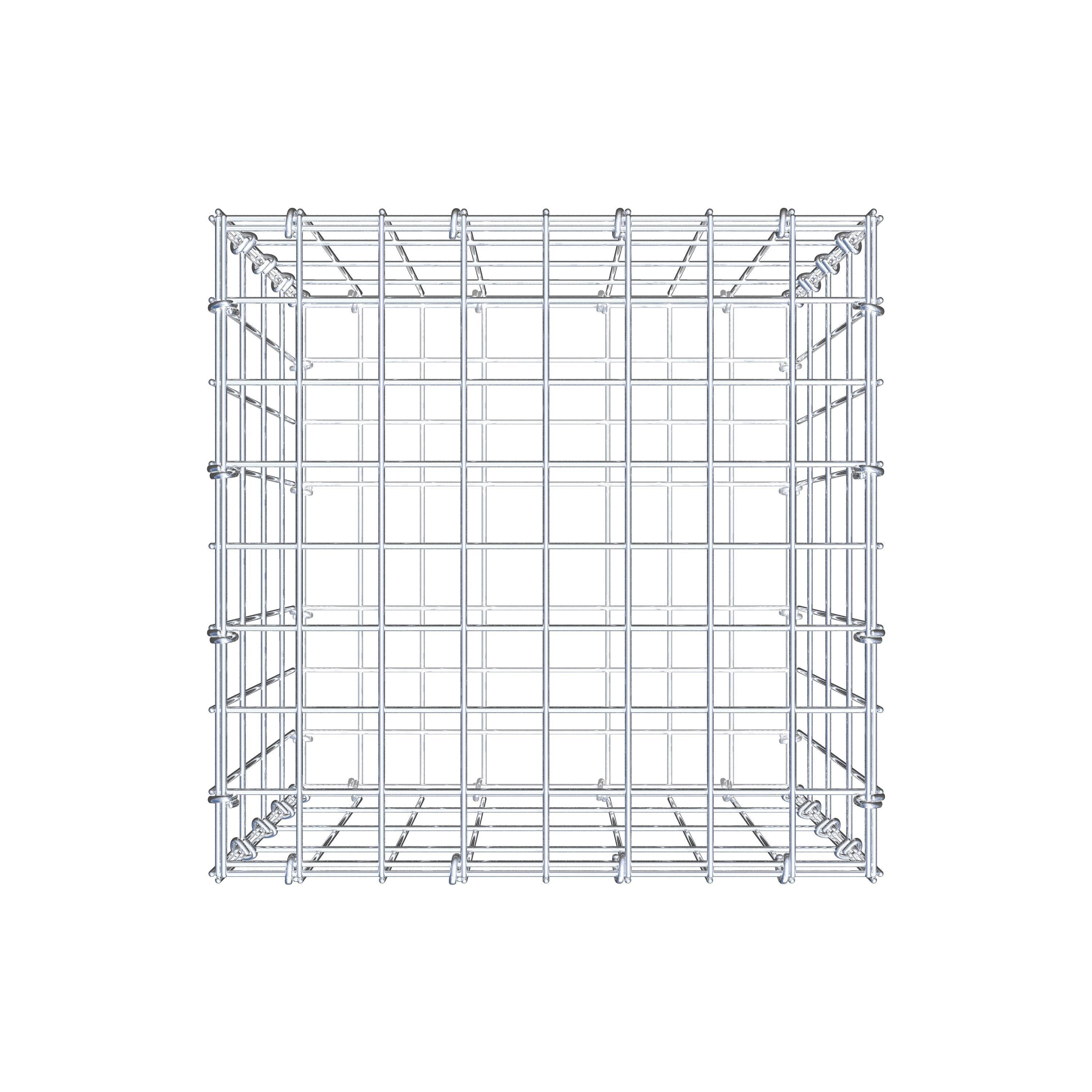 Schanskorf 40 cm x 40 cm x 40 cm (L x H x D), maaswijdte 5 cm x 10 cm, C-ring