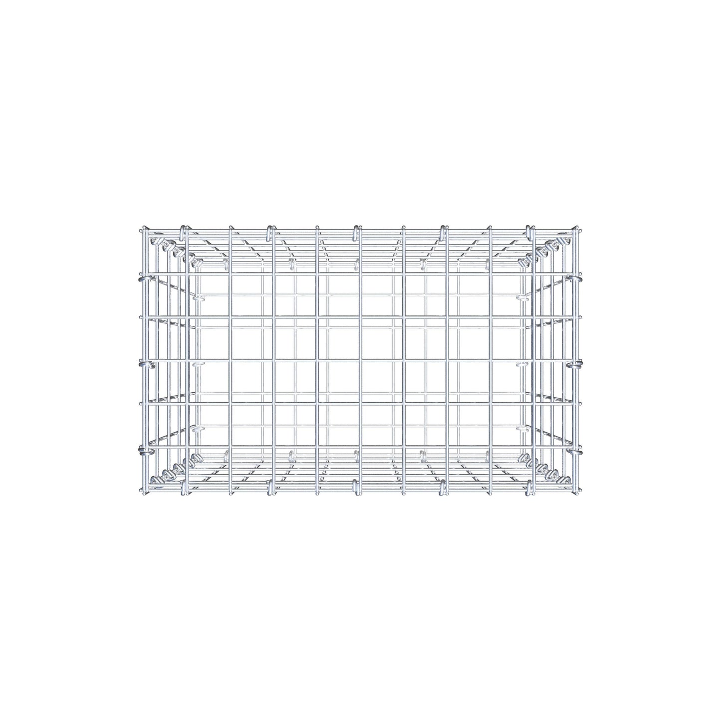 Gabion 50 cm x 50 cm x 30 cm (L x H x D), maskestørrelse 5 cm x 10 cm, C-ring