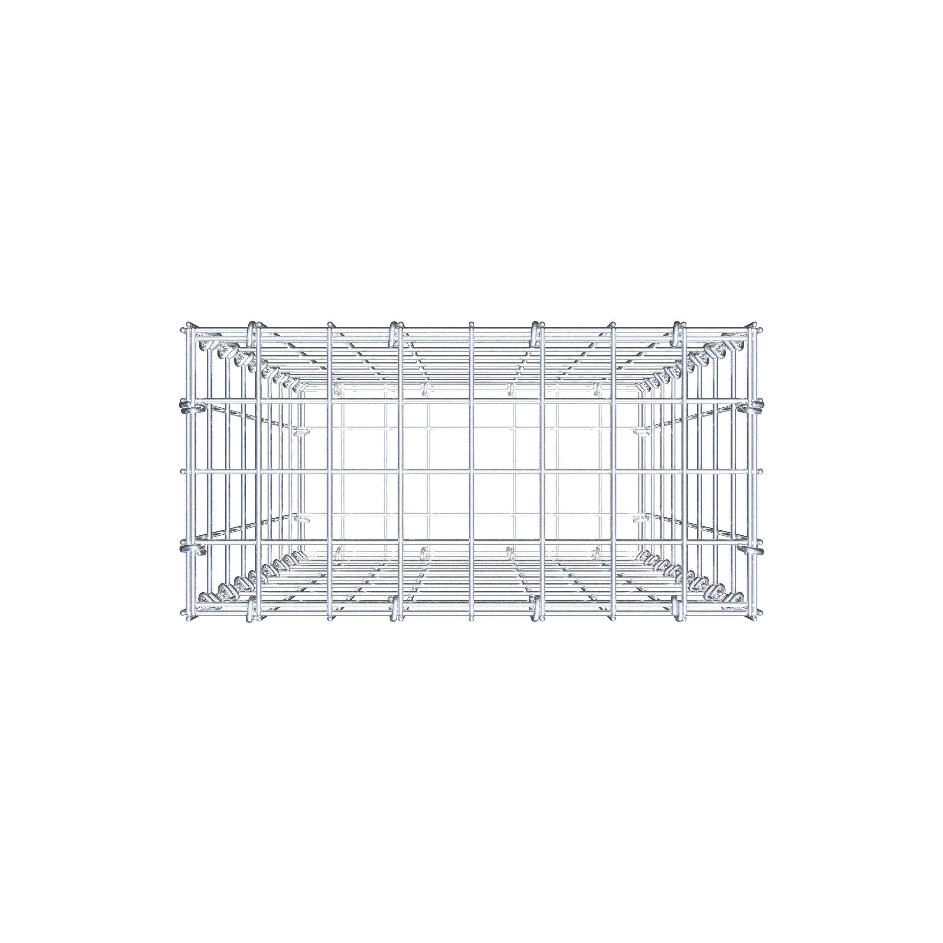 Schanskorf 80 cm x 40 cm x 20 cm (L x H x D), maaswijdte 5 cm x 10 cm, C-ring