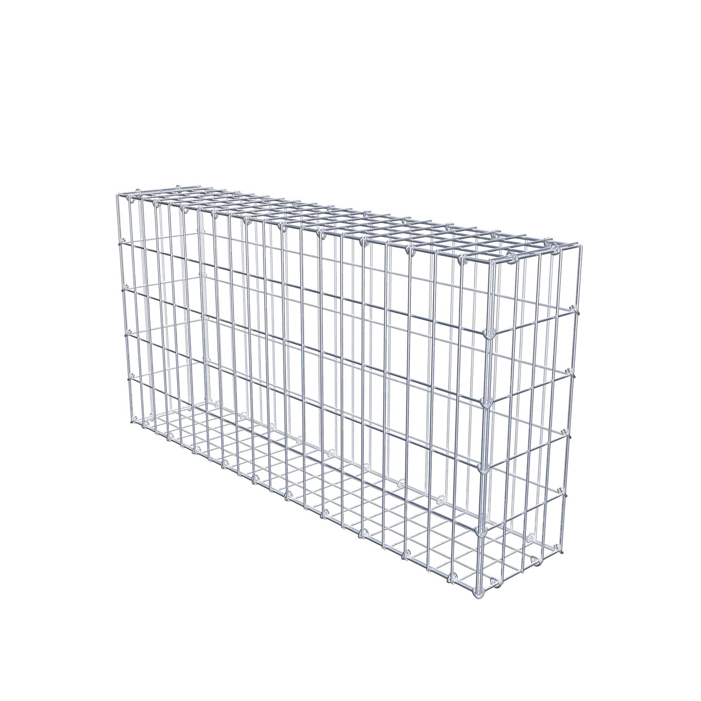 Gabion 100 cm x 50 cm x 20 cm (L x H x P), mailles 5 cm x 10 cm, anneau en C