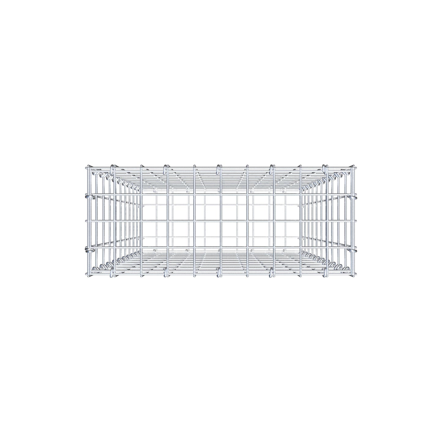 Gabion 100 cm x 50 cm x 20 cm (L x H x P), mailles 5 cm x 10 cm, anneau en C
