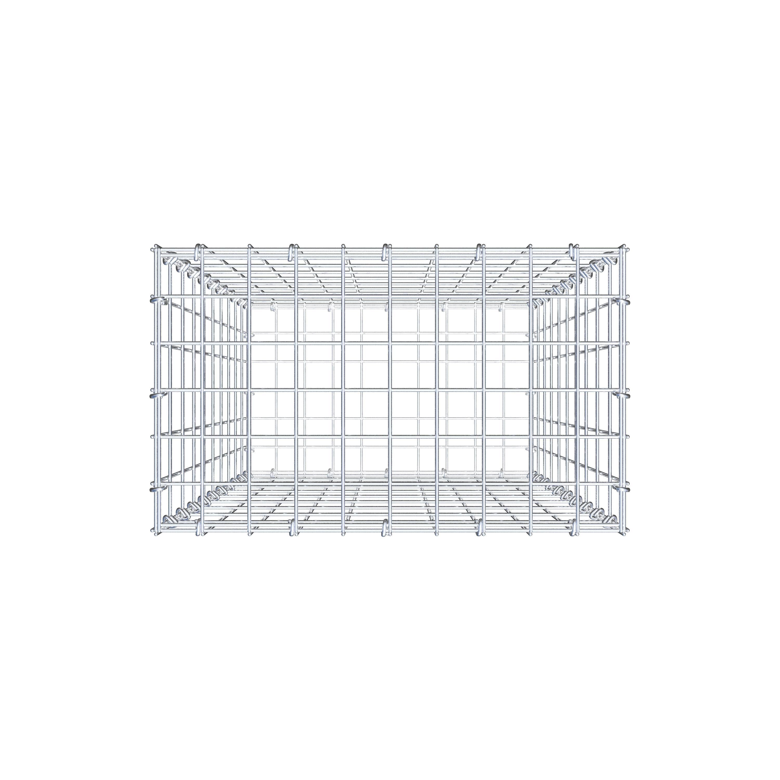 Schanskorf 100 cm x 50 cm x 30 cm (L x H x D), maaswijdte 5 cm x 10 cm, C-ring