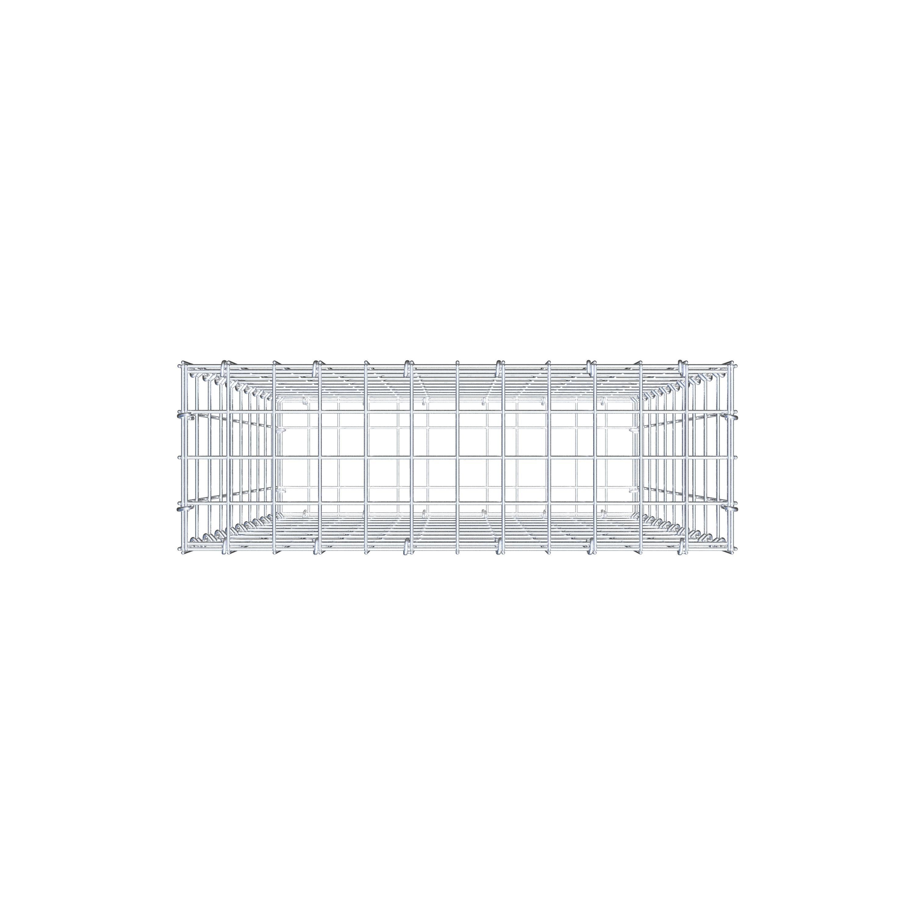 Schanskorf 100 cm x 60 cm x 20 cm (L x H x D), maaswijdte 5 cm x 10 cm, C-ring