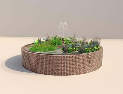 Gabion raised pond round, outer diameter 412 cm, height 80 cm, mesh size 5 x 5 cm, wall thickness 15 cm